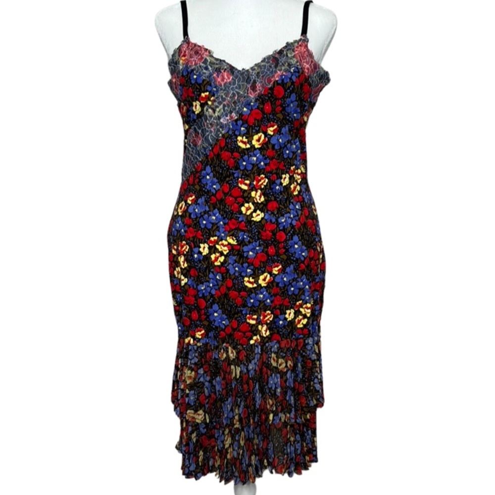 ❤️ Vintage Mariella Burani Per AMULETI Floral Tank Dress - Picture 3 of 15